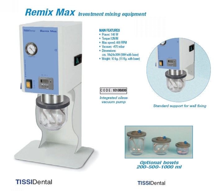 Remix MAX Investment Mixer with Vacuum Pump (Wall) 10108001