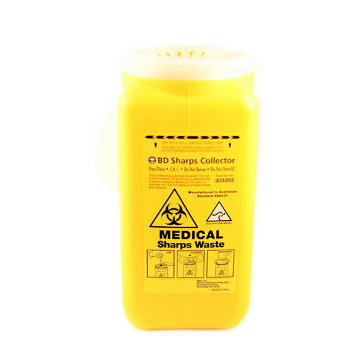 Sharps Bin 1.4L Plastic Disposable